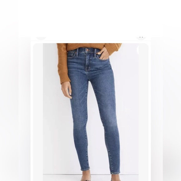 MADEWELL 10” HIGH RISE SKINNY JEANS SIZE 27T MA621 WENDOVER WASH - Picture 2 of 10